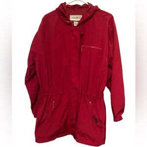 Eddie Bauer women’s parka style windbreaker zip button jacket size large